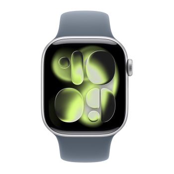 Apple Watch Series 11, 42 mm, Silver Aluminum Anchor blue Sport Band M/L